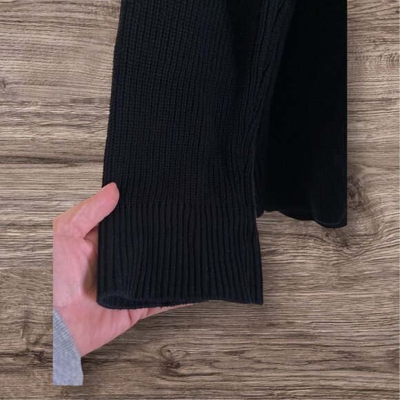 Hudson Los Angeles Solid Knit V Neck Black Button Up Cardigan 100% Cotton XL - Picture 2 of 4